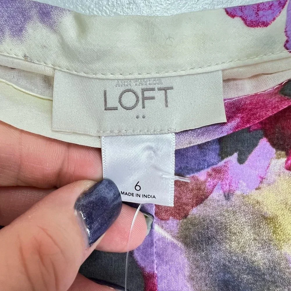NWT Ann Taylor Loft SZ 6 Floral Mini Pleated Ruffle Skirt - Picture 5 of 5
